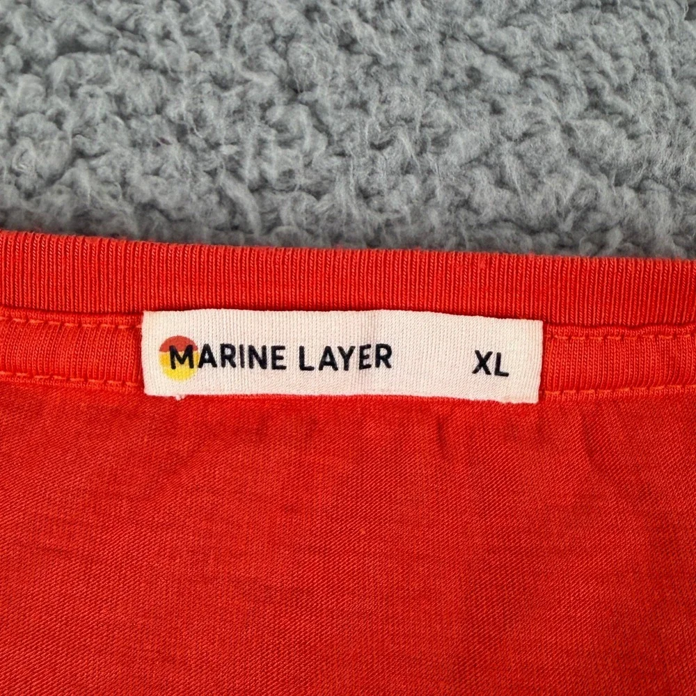 Marine Layer T-Shirt Mens XL‎ Orange Graphic Short Sleeve Crewneck Casual USA